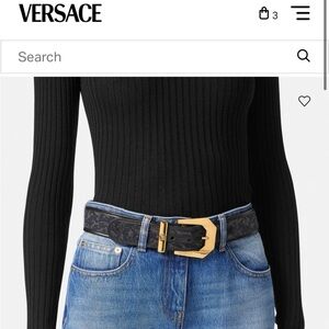Versace Medusa Heritage Barocco Jacquard Belt 4 cm